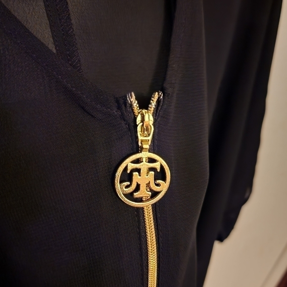 Miss Tina Boho Black Short Sleeve Flutter Blouse Size M - Picture 2 of 6